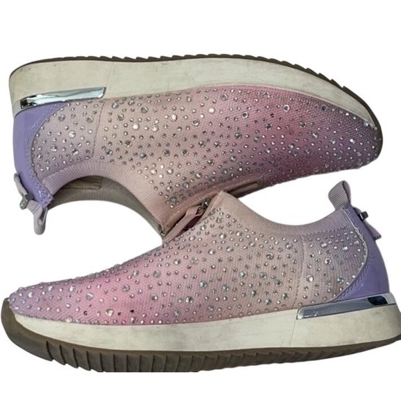 Reaction Kenneth Cole Cameron Zip Sneaker Rhinestone Ombre Pink Purple Sz 9 - Picture 4 of 7